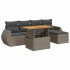 Set de muebles de jardín 6 pzas y cojines ratán sintético