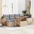Set sofás de jardín 7 piezas y cojines ratán sintético