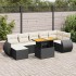Set de sofás de jardín y cojines 8 piezas ratán sintético