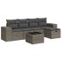 Set de muebles de jardín 6 pzas y cojines ratán sintético