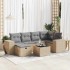 Set sofás de jardín 7 piezas y cojines ratán sintético