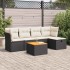 Set de sofás de jardín 6 piezas y cojines ratán sintético