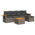 Set de muebles de jardín 6 pzas y cojines ratán sintético