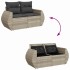 Set de sofás de jardín 7 pzas con cojines ratán PE gris