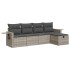 Set de sofás jardín y cojines 5 pzas ratán sintético gris