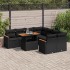 Set sofás jardín y cojines 9 pzas ratán sintético acacia