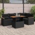 Set sofás jardín y cojines 6 pzas ratán sintético acacia
