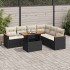 Set sofás jardín y cojines 7 pzas ratán sintético acacia