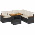 Set sofás jardín y cojines 7 pzas ratán sintético acacia