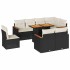 Set sofás jardín y cojines 9 pzas ratán sintético acacia