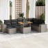 Set sofás jardín y cojines 9 pzas ratán sintético acacia
