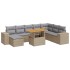 Set sofás jardín y cojines 9 pzas ratán sintético acacia