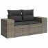 Set sofás jardín y cojines 9 pzas ratán sintético acacia
