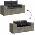 Set sofás jardín y cojines 9 pzas ratán sintético acacia