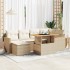 Set sofás jardín y cojines 7 pzas ratán sintético acacia