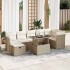 Set de sofás de jardín y cojines 8 piezas ratán sintético