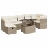 Set de sofás de jardín y cojines 8 piezas ratán sintético