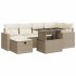 Set sofás de jardín 7 piezas y cojines ratán sintético