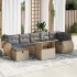 Set de sofás de jardín y cojines 8 piezas ratán sintético
