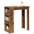 Mesa bar con estante almacenaje envejecida 102x50x103,5
