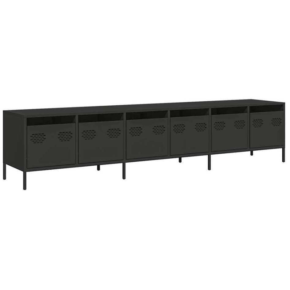 Mueble para TV acero laminado en frío negro 202x39x43,5