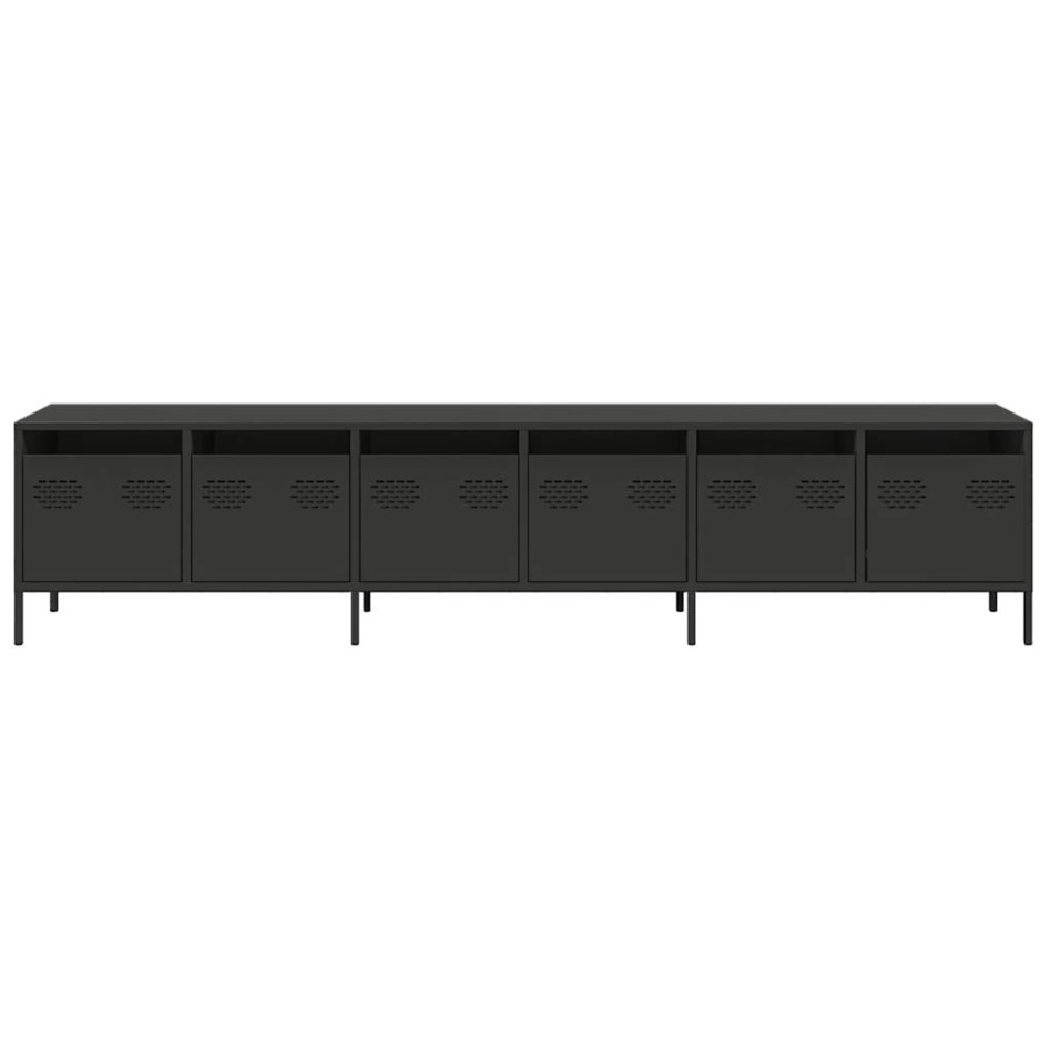 Mueble para TV acero laminado en frío negro 202x39x43,5