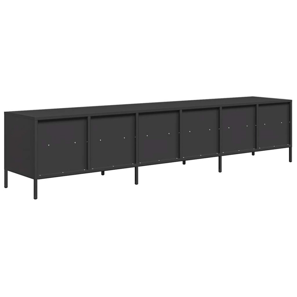 Mueble para TV acero laminado en frío negro 202x39x43,5