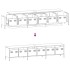 Mueble para TV acero laminado en frío negro 202x39x43,5