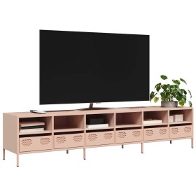 Mueble para TV acero laminado en frío rosa 202x39x43,5