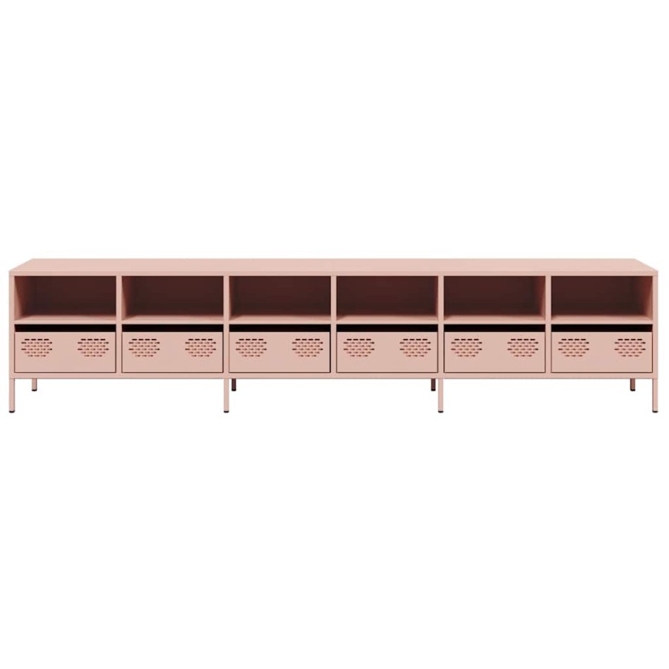 Mueble para TV acero laminado en frío rosa 202x39x43,5