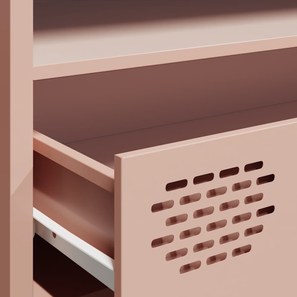 Mueble para TV acero laminado en frío rosa 202x39x43,5