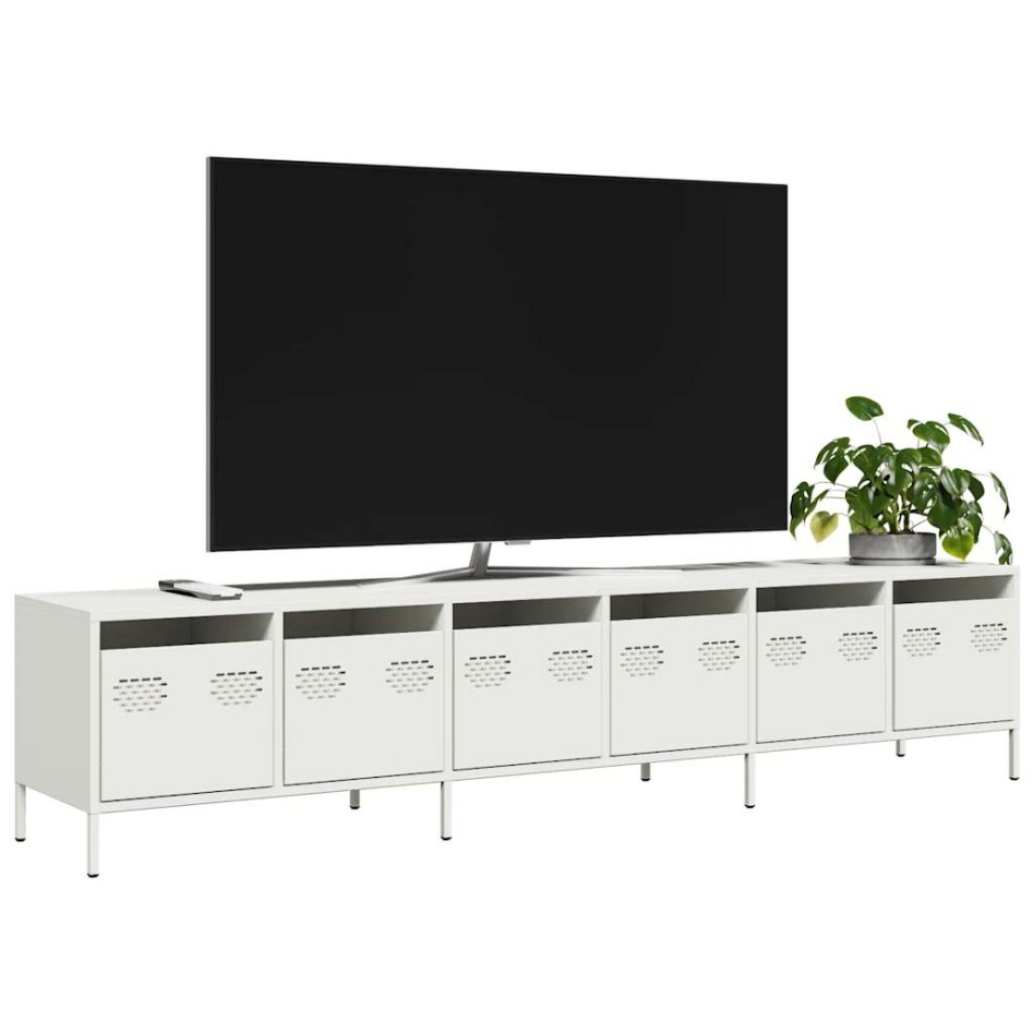 Mueble para TV acero laminado en frío blanco 202x39x43,5