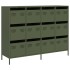 Aparador de acero laminado en frío verde oliva 135x39x103,5