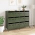 Aparador de acero laminado en frío verde oliva 135x39x103,5