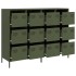 Aparador de acero laminado en frío verde oliva 135x39x103,5