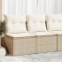 Set sofás jardín y cojines 2 pzas ratán sintético acacia