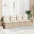Set sofás jardín y cojines 2 pzas ratán sintético acacia