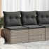 Set sofás jardín y cojines 2 pzas ratán sintético acacia