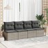 Set sofás jardín y cojines 2 pzas ratán sintético acacia