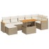 Set sofás jardín y cojines 8 pzas ratán sintético acacia