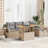Set sofás jardín y cojines 6 pzas ratán sintético acacia