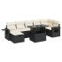Set de sofás de jardín y cojines 8 piezas ratán sintético