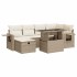 Set sofás de jardín 7 piezas y cojines ratán sintético