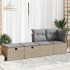 Set sofás jardín y cojines 2 pzas ratán sintético acacia