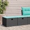Set sofás jardín y cojines 2 pzas ratán sintético acacia negro