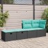 Set sofás jardín y cojines 2 pzas ratán sintético acacia