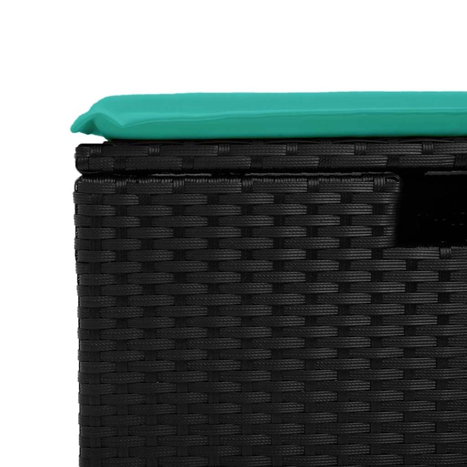 Set sofás jardín y cojines 2 pzas ratán sintético acacia