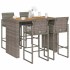 Set bar jardín sin cojines 5 pzas ratán sintético acacia