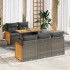 Set sofás jardín y cojines 6 pzas ratán sintético acacia
