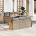 Set sofás jardín y cojines 7 pzas ratán sintético acacia
